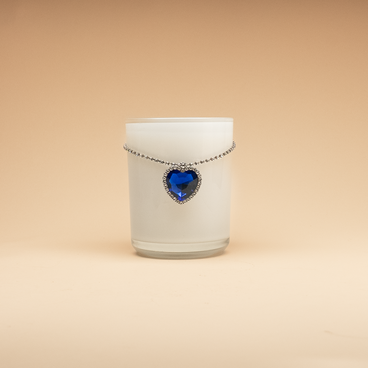 blue heart candle