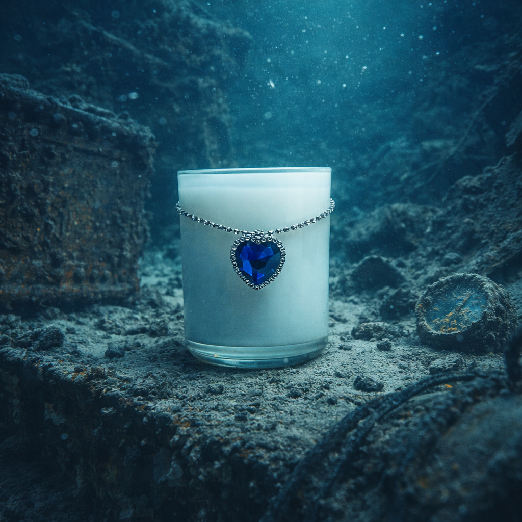 blue heart candle